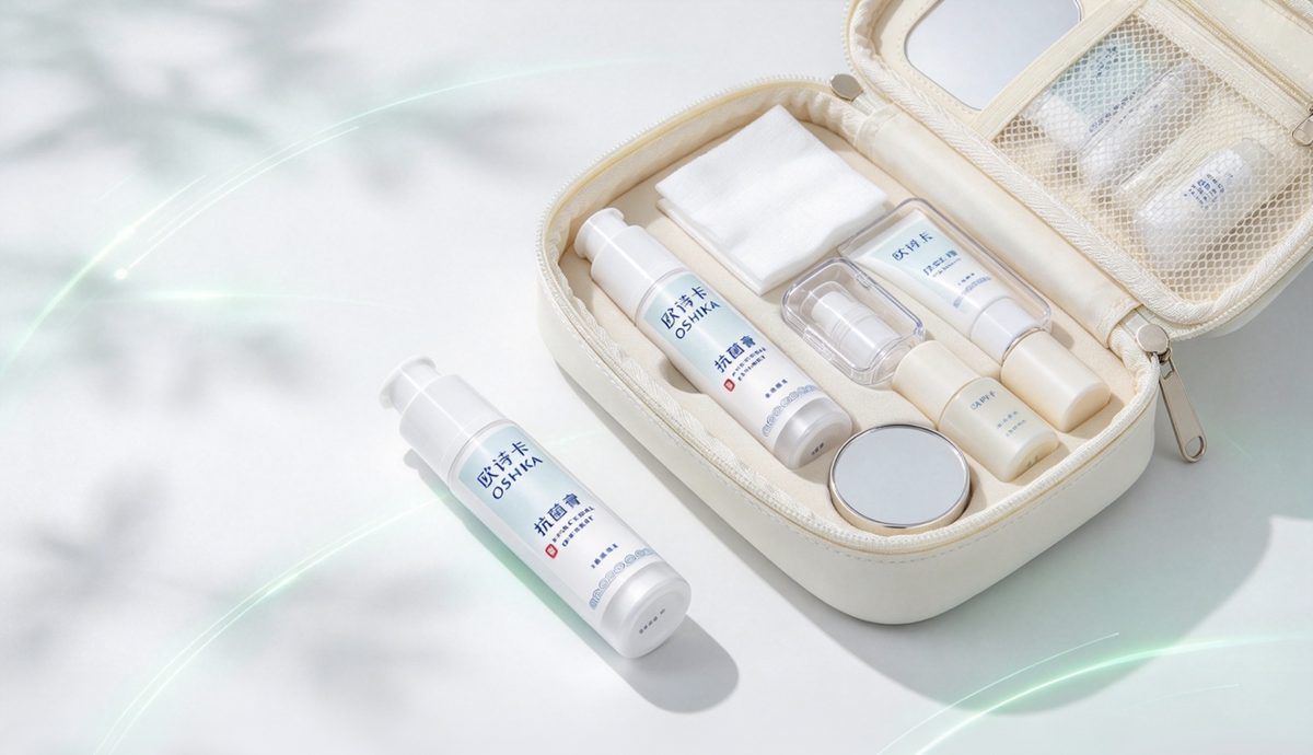 Antibacterial ointment packed in an everyday personal care kit with daily essentials