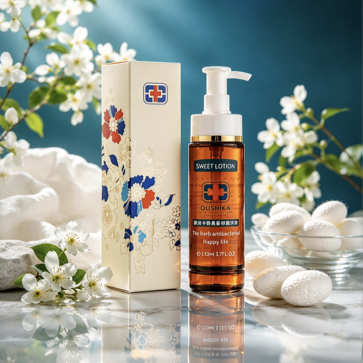 Disinfectant-registered herbal feminine intimate wash pump bottle and carton for private label OEM projects